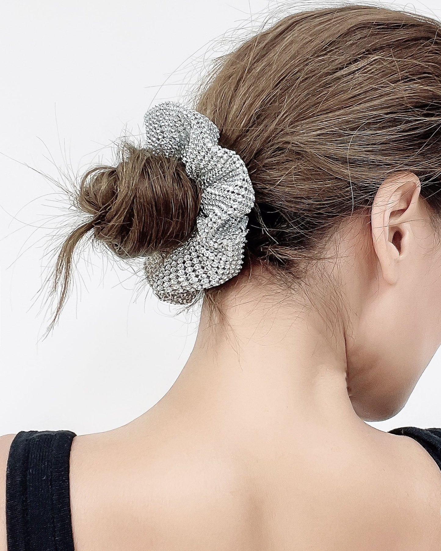 bling bling ruched stretch hair scrunchies