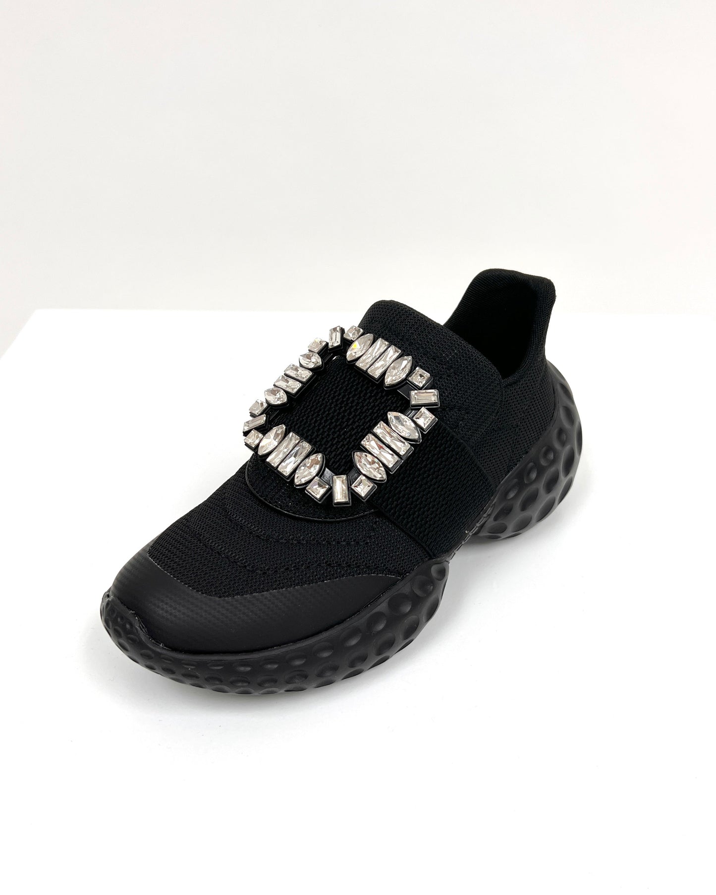 black neoprene square buckle sneakers *pre-order*